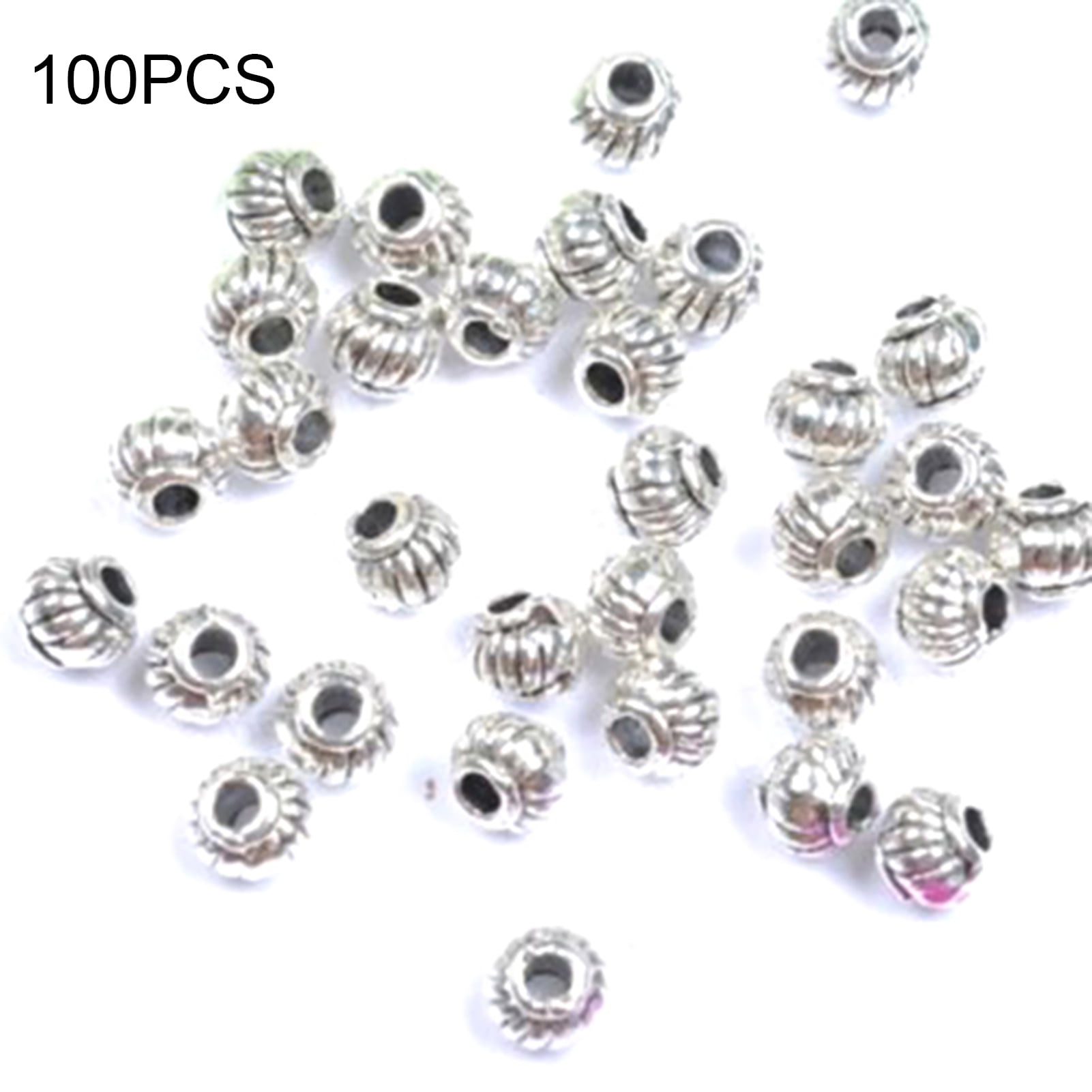 40 New Tiny Flower Charms Tibetan Silver Tone Spacer Beads 8mm 