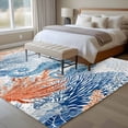 thumbnail image 5 of Sea Corals Seahorse Washable Living Room Rugs 5'x8', Summer Beach Sea Stars Low Pile Throw Large Area Rug Non-Slip Sturdy Edge Binding Carpet for Living Room Kitchen Office, 5 of 9