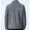 thumbnail image 5 of YYDGH Men's Corduroy Jacket Lightweight Casual Button Down Shacket Long Sleeve Retro Shirts Coat Gray 4XL, 5 of 9