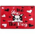 thumbnail image 4 of Dreamtimes Valentines Dog Non-Slip Area Rug 36"x24", Black White Hearts Floor Carpet Comfort Floor Mats Decor for Indoor Front Porch,Living Room, Bedroom,Kitchen, 4 of 5