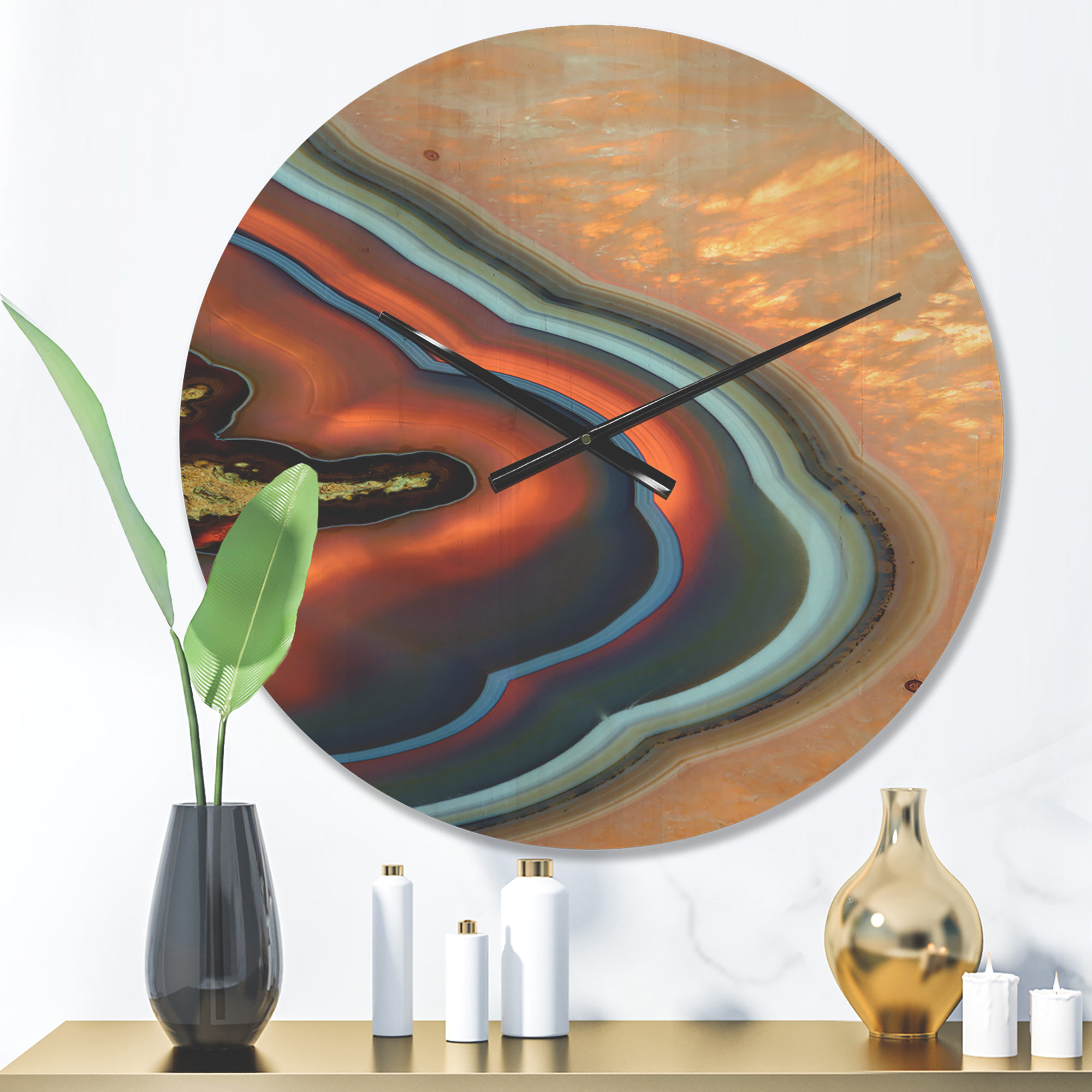 Designart 'Fractal Mineral Texture ' Modern Wood Wall Clock