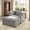 Light Gray, variant on QuzyAor 38.5" Chesterfield Tufted Accent Chair with Rolled Arms & Nailhead Trim, Chenille Deep Seat Armchair for Living Room Bedroom Office,Light Gray