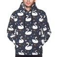 thumbnail image 4 of KLL Swan And Flowers1 Print Mens Hoodie Long Sleeve Casual Pullover Hooded Sweatshirt Fashion Drawstring Hoodies with Pocket-X-Large, 4 of 6