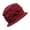 Wine, variant on Fgnfyis Women's Double Layer Bucket Hat Thick Autumn Winter Warm Hat with Elegant Bow Korean European Style Winter Hats for Women Army Green