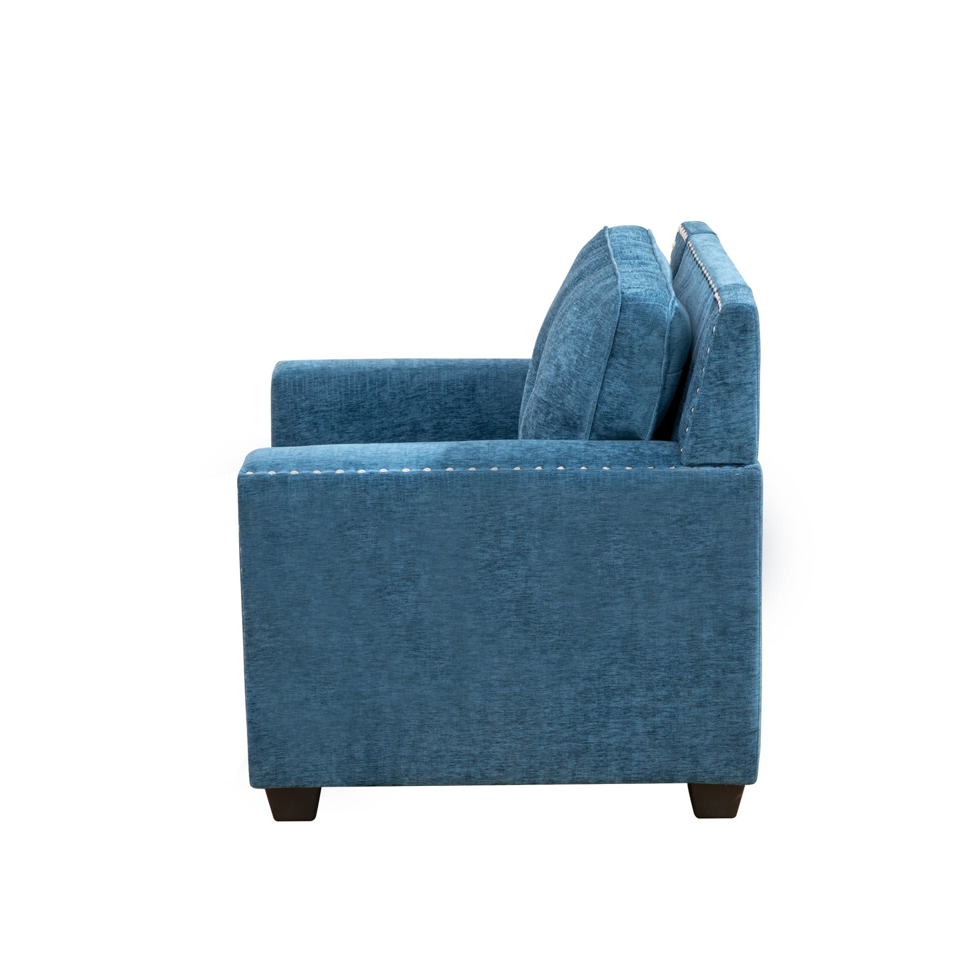 Gewnee Linen Upholstered Armchair Accent Chair with Nailhead Trim,Blue