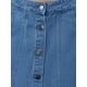 thumbnail image 5 of Falda de mezclilla para mujer Inspire Chic, con botones en la parte delantera, abertura, cintura alta, corte en A, con bolsillos, falda midi de mezclilla, talla S, color azul, 5 of 6
