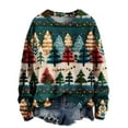 thumbnail image 4 of Up to 65 off!Lolmot Ugly Christmas Sweater for Women Cute Santa Tree Flower Christmas Sweater 3D Knitted Pullover Tops Holiday Gifts Funny Xmas Sweatshirts, 4 of 4
