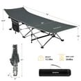 thumbnail image 2 of KingCamp Folding Portable Camping Cot with Multi Layer Side Pocket, Grey, 2 of 9