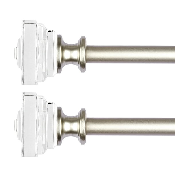2 Pack 3/4" Diameter Standard Decorative Window Curtain Rod, Adjustable