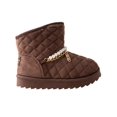 thumbnail image 4 of bebe Girls' Quilted Winter Boots with Pearl Chain – Cozy Faux Fur Lined Boots for Toddler/Little Kid/Big Kid, 4 of 6