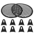 thumbnail image 1 of 8" Coche Altavoz Subwoofer Negro Metal Gofre Rejilla Protector Cubierta 2uds, 1 of 1