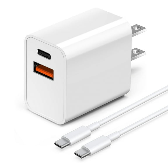 Chargers 2-Port USB Power Adapter [2-Pack] Wall Charger 2.4A Cube for Plug Outlet Compatible for iPhone 8 / X / 7 / 6S / Plus  , Samsung Galaxy, Motorola, HTC, Other Smartphones - White