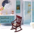 thumbnail image 3 of FENGGUIQU Brown Synthetic Miniature Rocking Chair Model for Decor Durable and Safe to Pieces, 3 of 7