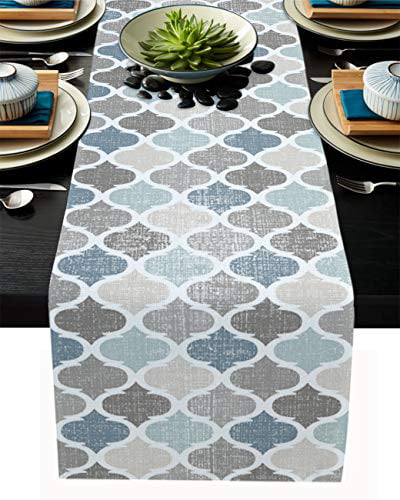 Geometric Lattice Cotton Linen Placemat Dining Coffee Table Mat Home Kitchen 