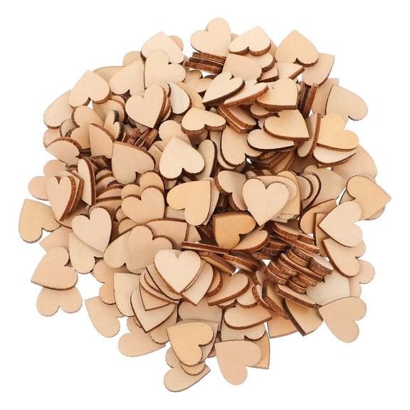 Masteelf 300pcs Mini Wooden Heart Cutouts for DIY Projects Rustic Wedding Decorations Craft Hearts Unfinished Wood Slices for Valentine Day Party Tags