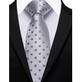thumbnail image 4 of Corbata Barry.Wang de Seda Plateada de 152 cm de Largo con Clip, 4 of 7
