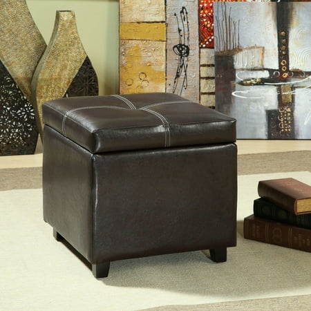 Modway Treasure Upholstered Vinyl and Wood Composite Ottoman in Espresso
