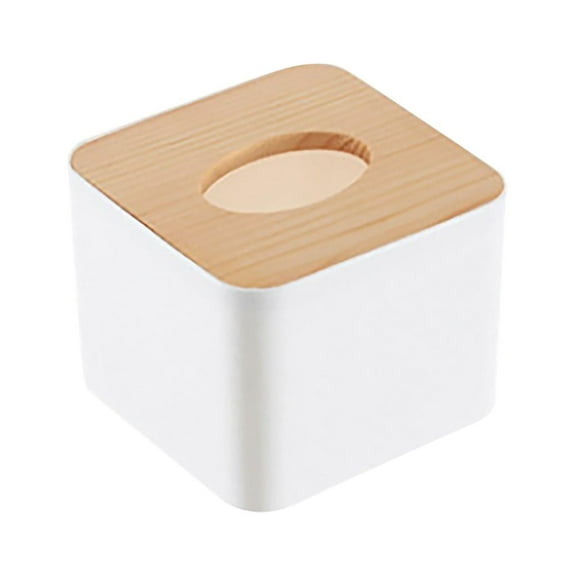 GBJHJIA Wood Tissue Box Cover Gloves Box Holder Wooden Rectangular Tissue Box Holder for Storage on Bathroom Vanity, Countertop, Bedroom Dresser (Pink)