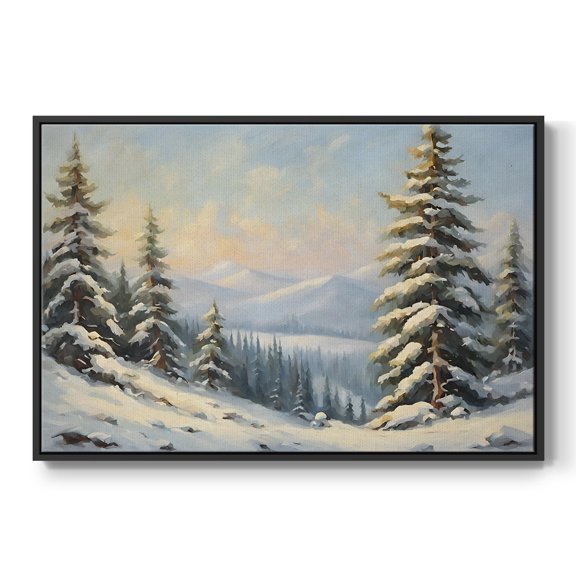 Vintage Landscape-CCIV By Wexford Home Framed in Black Wood Gallery Wrapped Canvas 17 in. x 25 in.