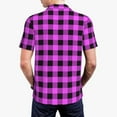 thumbnail image 5 of Rocae Purple Black Buffalo Plaid for Men's Short Sleeve Polo Shirt, Quick Drying Performance Moisture Wicking Sports Men's Golf Shirt Small, 5 of 9