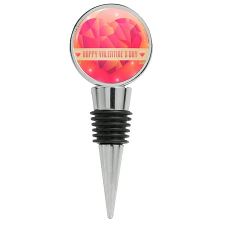 

Happy Valentine s Day Heart Illustration in Pink Wine Stopper