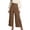 yue866-Coffee, variant on Flowy Pants for Women Dressy Asymmetric Wrap Front Linen Pants High Waisted Wide Leg Button Front Palazzo Trousers Coffee M