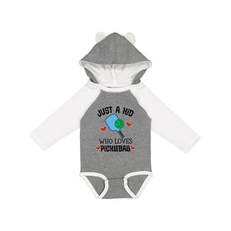 

Inktastic Pickleball Kid Who Loves Gift Baby Boy or Baby Girl Long Sleeve Bodysuit