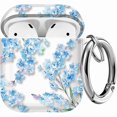 thumbnail image 1 of wonima44 for AirPods Case, Clear AirPod Case Cute Soft Transparent AirPod 2nd Gen Cover for Women Girly with Keychain Clip for AirPods 2nd 1st Generation Charging Cover 2&1, Flower, 1 of 1