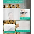 thumbnail image 4 of No Hook Shower Curtains with Snap in Liner, Brown Cat Paw Print Fabric Shower Curtain, Vintage Farmhouse Country Wooden Grain Double Layers & See-Through Top Window Bathroom Curtains 66''x72'', 4 of 6