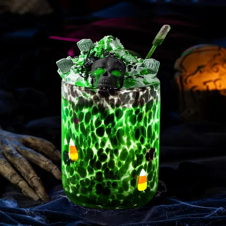 2 Pcs Halloween Icon Juice Glasses, 14oz Icon Stemless Drinking