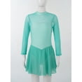 thumbnail image 3 of Haitryli Kids Girls Figure Skating Stage Performance Patchwork Dance Skirt Ice Skating Leotard Tutu Dress Mint Green 16, 3 of 7