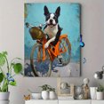 thumbnail image 4 of Boston Terrier Dog Riding Bicycle Oil Painting Canvas Print Wall Art for Living Room Bedroom Office Kitchen Hallway Pet Lover Decor, 4 of 8
