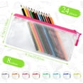 thumbnail image 2 of Mesh Zipper Pouch Bags Small, Zipper Pencil Pouches, 9.2 x 4.7 in Clear Pencil Pouch Bulk, Pencil Bags with Zipper for Travel Storage, 2 of 7