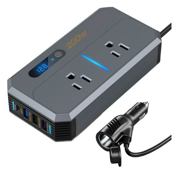 Car Inverter 200W DC 12V to AC Transformer Convert Multi-function Socket Converter Car Inverter Power Adapter Inverter ,High-efficiency Conversion