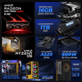 thumbnail image 3 of Computadora Gamer Xtreme PC Gaming AMD Radeon RX 7600 Ryzen 7 5700 16GB SSD 1TB WIFI StarWars experiencia de juego fluida en nivel medio, 3 of 6