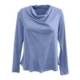 thumbnail image 4 of DHFJKG Long Sleeve Shirts For Women Cowl Neck Solid Color Tees Fashion Base Layer Casual T Shirt Loose Fit Fall Clothes Soft Tops, 4 of 4