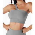 thumbnail image 1 of Conjunto de entrenamiento con un hombro, correa para el cuello, cintura alta, transpirable, elástico, sujetador de Yoga, pantalones cortos para correr y bailar, 1 of 6
