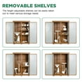 thumbnail image 4 of Outdoor Storage Cabinet Wood & Metal, Storage Shed with Weatherproof Double Lock for Anti-Theft Removable Shelves Adjustable Feet Wooden Floor for Patio, Garden, Backyard, Lawn, 4 of 8