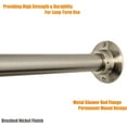 thumbnail image 5 of 60" Heavy Duty Straight Shower Rod With Shower Rod Flange, Permanent Mount Shower Curtain Rod With Screws Bracket, Never Rust Stainless Steel, Window Curtain and Closet Rod, Brushed Nickel, 5 of 14