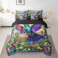 thumbnail image 2 of Homewish Boys Girls Wildlife Hummingbird Bedding Comforter Set 7 Pieces,Exotic Style Full Bedding Set Lightweight,Chic Colorful Flowers Fitted Sheet Flat Sheet,Ultra Soft Home Decor,Reversible, 2 of 8
