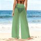 thumbnail image 4 of Pincandy Women See Through Sheer Mesh Pants Beach Swimsuit Bikini Bottom Cover up Party Club Elastic High Waist Wide Leg Pants, 4 of 7