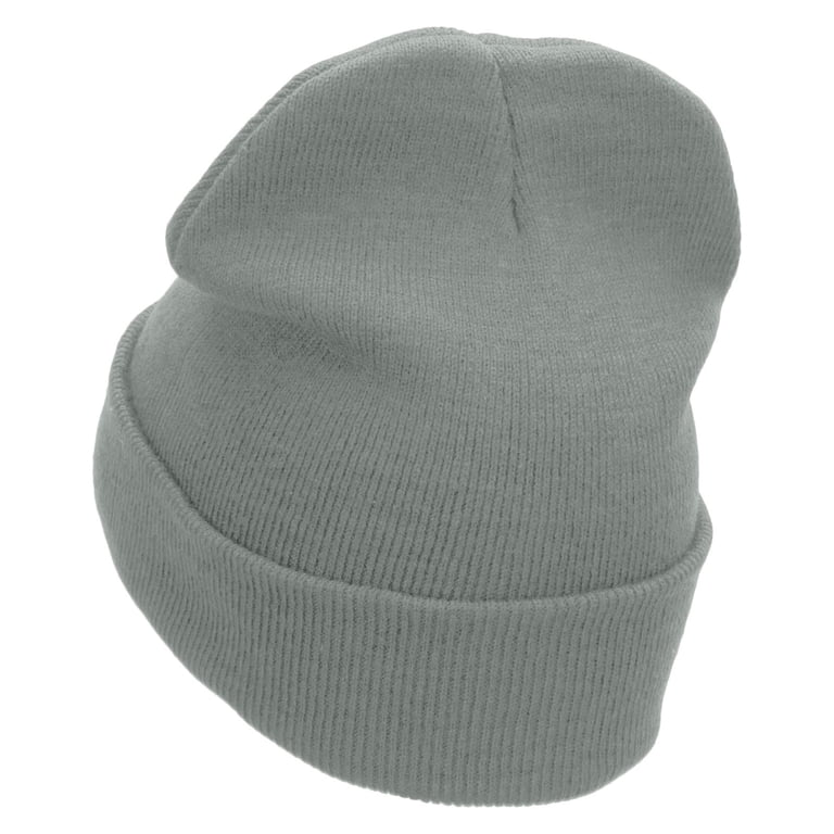 美品 chiiiibag Knit Beanie gray Doctor Embroidered 12 inch Acrylic Cuffed Long Beanie - Grey OSFM