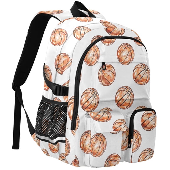 ALAZA Watercolor Basketballs Print Student Backpack School Bookbag Large Laptop Daypack Travel Bag