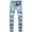 Light Blue, variant on Jeans for Men Retro Hop Ripped Denim Pants Slim Fit Straight Leg Streetwear Long Trousers Y2K Jeans