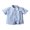 Blue Stripe, variant on Toddler Baby Little Boys Button Down Hawaiian Shirts Short Sleeve Gentleman Dress Shirt with Bowtie