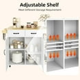 thumbnail image 5 of EastVita 43.12-Inch Wide Wood Countertop Kitchen Island Table,2-Door Cabinet,2 Storage Drawers,Spice Rack,Towel Rack,Rolling Bar Cart with Folding Leaf & Rollers,White, 5 of 8