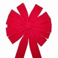 thumbnail image 2 of Red Velvet Outdoor Christmas Bows by Old Glory Bunting. 2/Pack 12 Loop Plain Edge Xmas Holiday Bows Home Decor - 13" Bow with 24" Tail. free Shipping Available!, 2 of 4