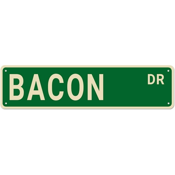 Bacon Street Signs, Bacon Decor Bacon Sign Bacon Gift, Wall Decor for HomeKitchenMan Cave, Quality Metal Signs 16x6 Inch