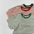 thumbnail image 3 of Kiijoy Boys Striped Casual T-Shirt Short Sleeve Round Neck T Shirt, Sizes 6M-6Y, 3 of 5