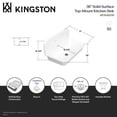 thumbnail image 4 of Gourmetier GKTA362119 Arcticstone 36-Inch Solid Surface White Stone Single Bowl Top-Mount Kitchen Sink with Backsplash and Strainer in Matte White, 4 of 8